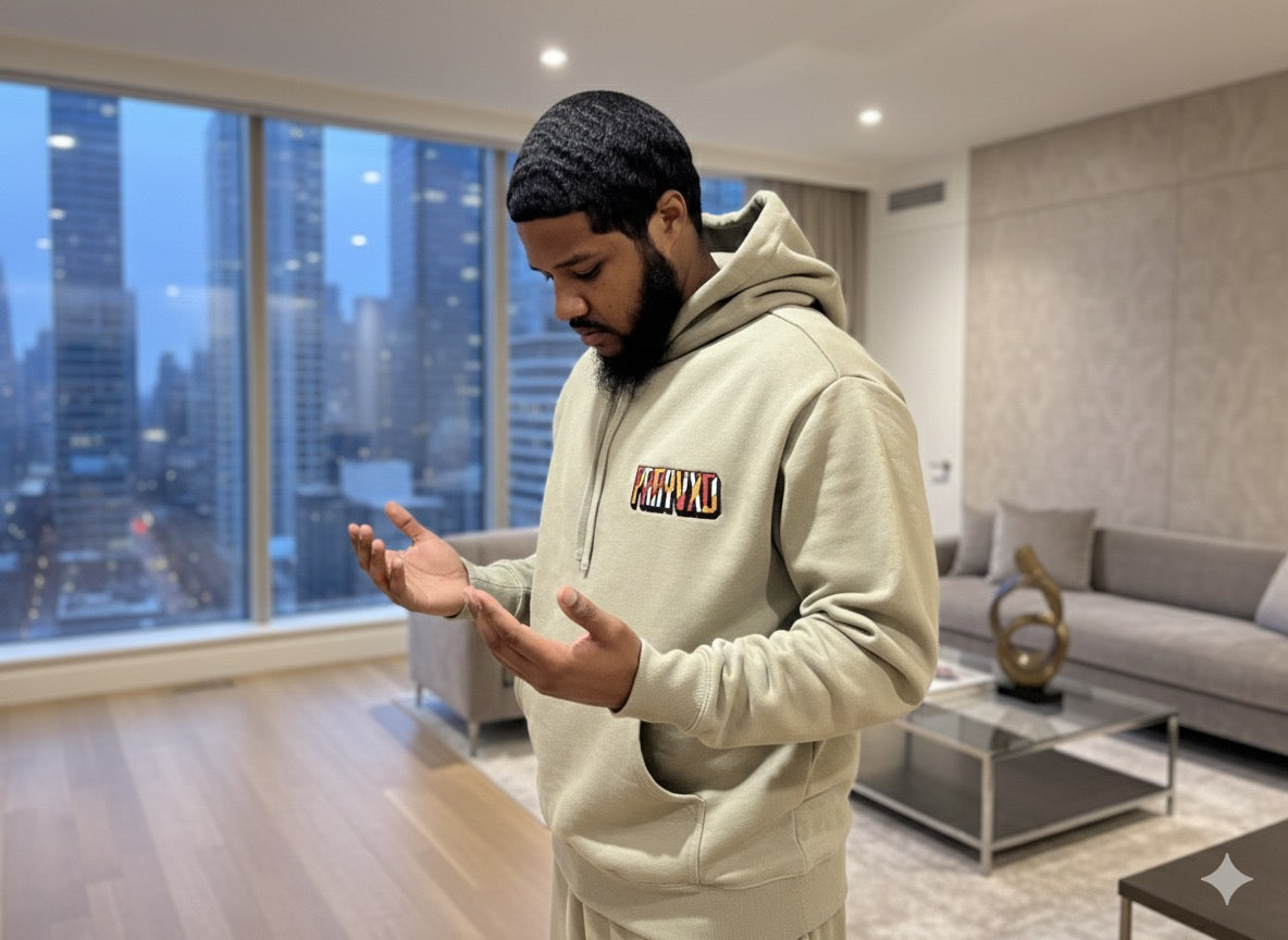 Olive Patchwork Hood